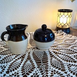 Vintage Roseville RRP & Co. Cream & Sugar Bowl